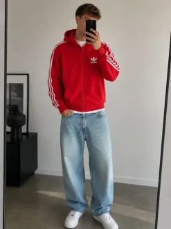 #112 | Adidas Originals| Sweatjacke | L | Rot | Adidas Firebird | Vintage