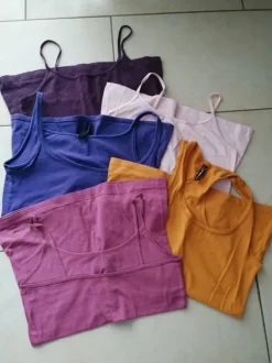 5 Basic spaghetti Träger Shirts