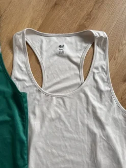 2 Sporttops / H&M / Gr. L / grün & beige