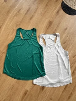 2 Sporttops / H&M / Gr. L / grün & beige