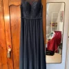 Abendkleid dunkelblau mit Spitze