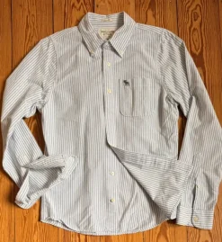 Abercrombie & Fitch Hemd Gr. M Streifen Elch Helles Blau