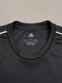 Adidas Aeroready Sport T-Shirt Black White Vintage Y2K Size L