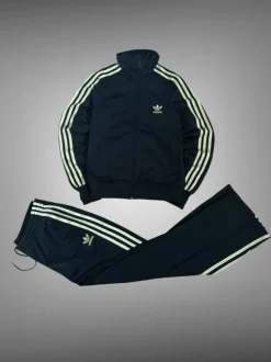 Adidas Firebird Full Tracksuit Schwarz-Gold| Größe 40 (L)| Zustand wie Neu| Pasha/Y2k Style