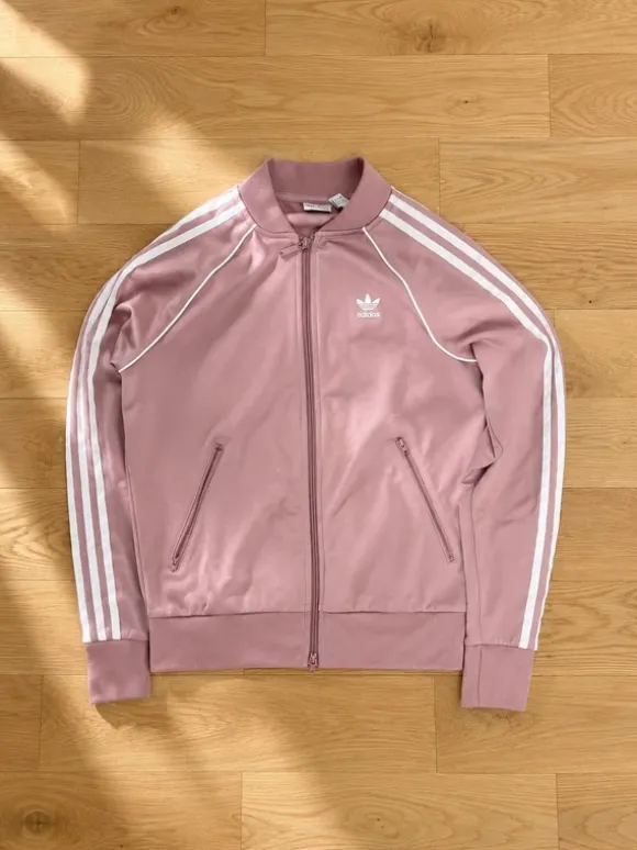 adidas Originals SST Trainingsanzug Set – Mauve / Rosa – Trefoil – Größe XS (Flecken)
