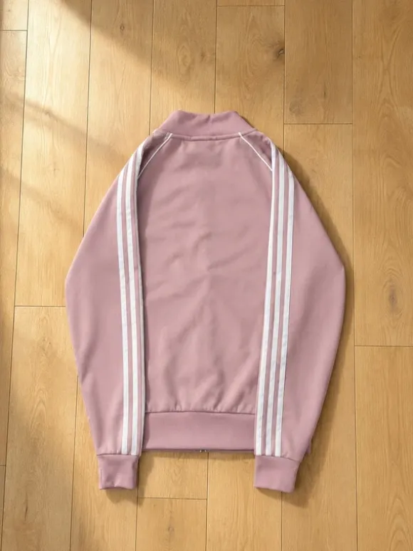adidas Originals SST Trainingsanzug Set – Mauve / Rosa – Trefoil – Größe XS (Flecken)