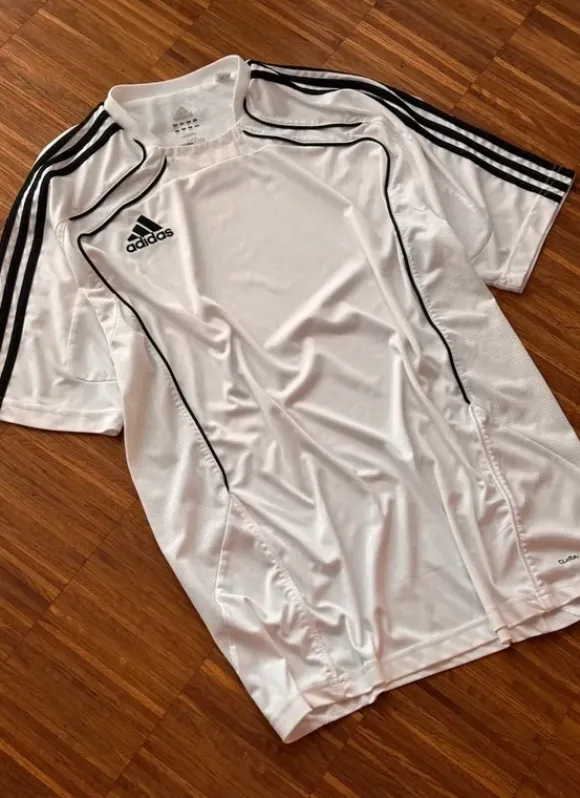 Adidas vintage Retro Y2K Herren Shirt Training xL Top Zustand Weiss