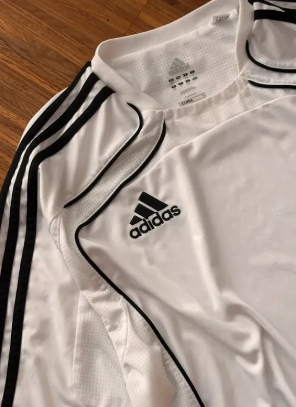 Adidas vintage Retro Y2K Herren Shirt Training xL Top Zustand Weiss