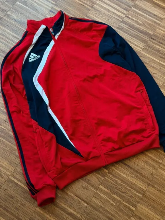 Adidas Vintage Retro Y2K Trainingsjacke Jacke Herren L Rot