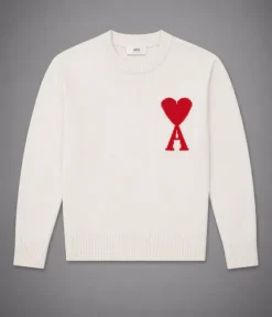 AMI Paris Pullover weiß Größe M – Herz Logo