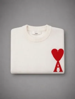 AMI Paris Pullover weiß Größe M – Herz Logo