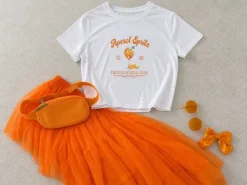 Aperol Spritz Sommer-Set, Crop Top & Tüllrock Gr. L