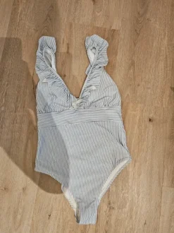 Badeanzug Schwangerschaft blau weiß