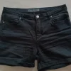 Basic denim shorts in schwarz