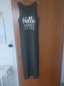 Beachkleid Sommerkleid hoher Schlitz khaki only M