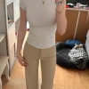 Beige Anzugshose