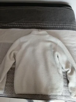 Beige Fleecejacke mit Fell L