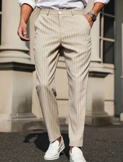 Beige Herren Anzughose / Old Money Style / Elegant Fit