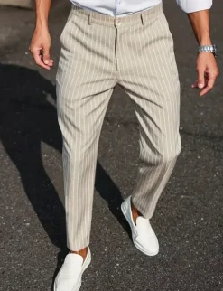 Beige Herren Anzughose / Old Money Style / Elegant Fit