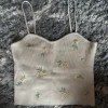 Beiges Blümchen Top