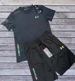 Black Under Armour Shirt & Shorts Set Size L