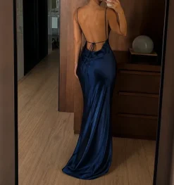 Blau Kleid satin Abiball Ballkleid party Abend | Vinted
