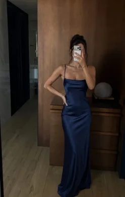 Blau Kleid satin Abiball Ballkleid party Abend | Vinted