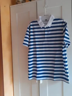 Blau weiß gestreiftes T Shirt Poloshirts