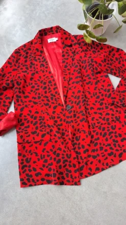Blazer Jacket NA-KD Leo rot schwarz gr. 36