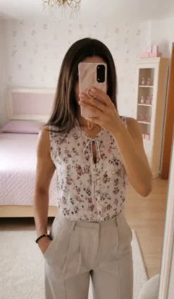 Bluse mit Blümchen