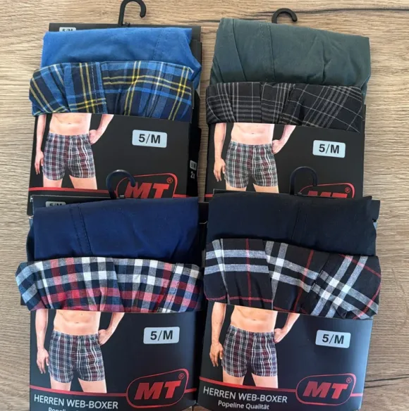Boxershorts Webboxer 8 Stück Unterhosen Schwarz Rot Blau M