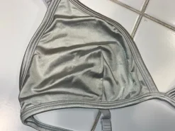 Bralette weiß Silber glänzend metallic
