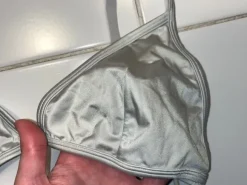 Bralette weiß Silber glänzend metallic
