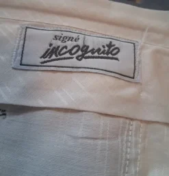 Bundfaltenhose, Signé incognito, Hr. 25, grau und blau