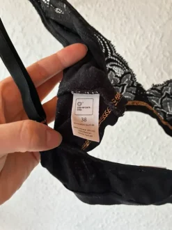 Bustier von erlich textil in schwarz mit Spitze