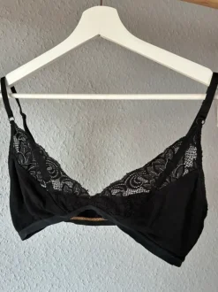 Bustier von erlich textil in schwarz mit Spitze