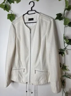 Canda Premium weiße Strukturjacke Damen Gr. 46 elegante Jacke Neu