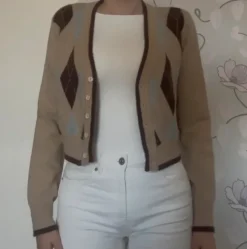 Cardigan mit Karo Muster