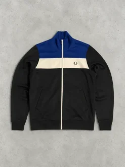 Casual Fred Perry Trainingsjacke | schwarz/weiß/blau | Gr. M
