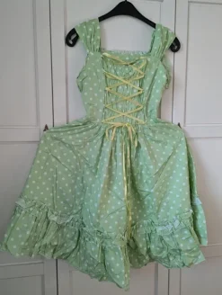 Casual/Sweet Lolita Kleid grün gepuntet 2-teilig