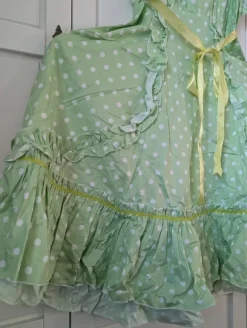 Casual/Sweet Lolita Kleid grün gepuntet 2-teilig