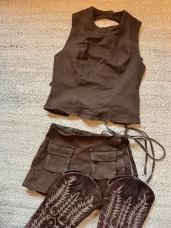 Cowboy Cowgirl Rodeo Zweiteiler Blau Gr. M Skorts Top