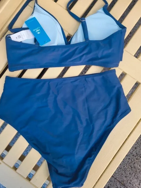 Cupshe | Bandeau Top | Blau | Dunkelblau | M | high Waist
