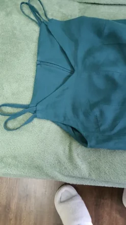 Damen Jumpsuit aus Leinenmix mit weitem Bein in dunkelgrün von C&A Gr.38, 163-164 cm