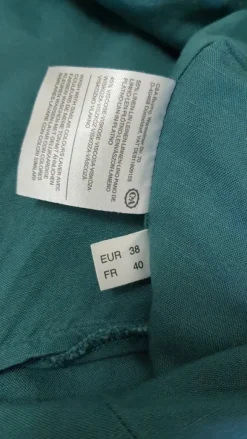Damen Jumpsuit aus Leinenmix mit weitem Bein in dunkelgrün von C&A Gr.38, 163-164 cm