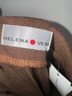 Damenhose von Helena Vera mit Fischgrat-/Herringbone-Muster in Dunkelbraun Neu mit Etikett