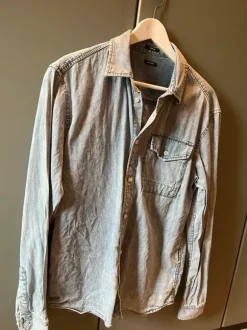 Denham shirt lichtblauw/ spijker maat M