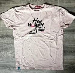 Derbe T-Shirt „how horny is that than“ Rosa Gr. XXL
