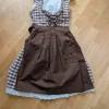 Dirndl braun weiß kariert, mit Bluse
