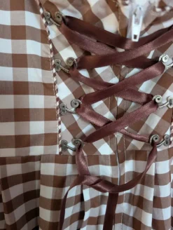 Dirndl braun weiß kariert, mit Bluse